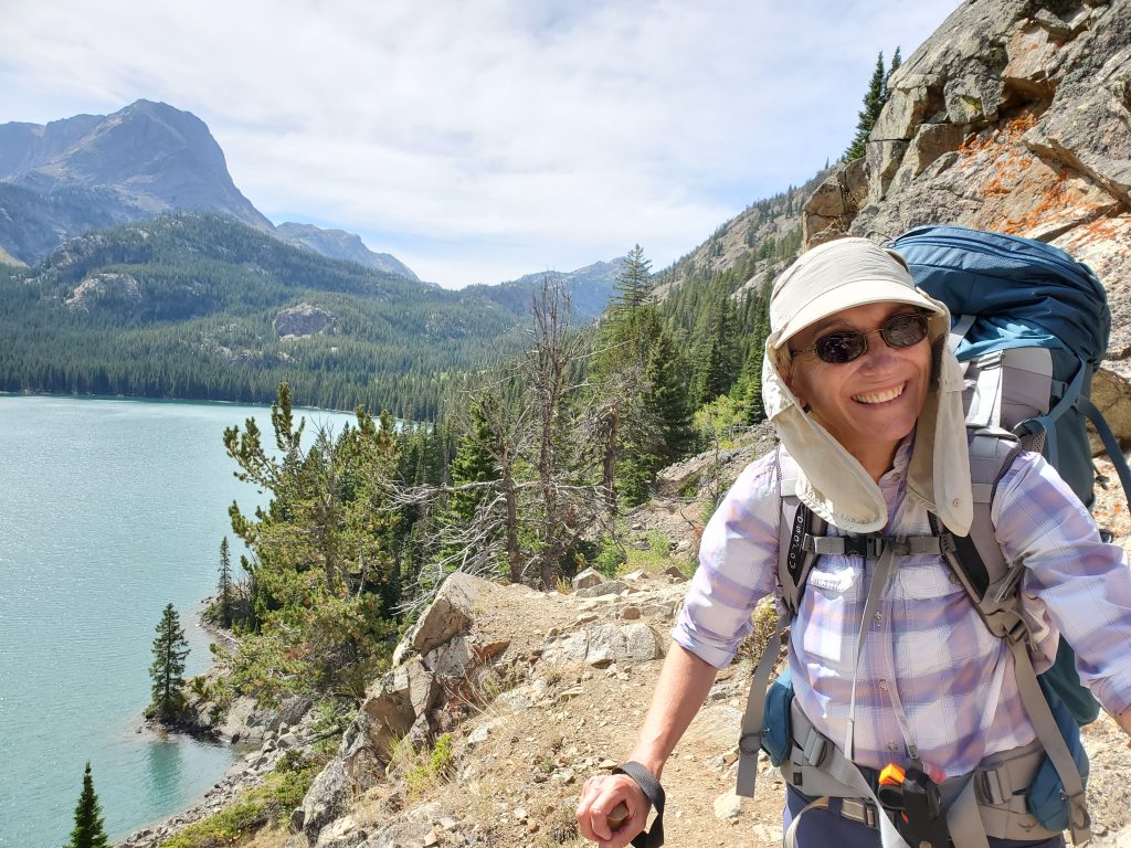 Beaten-Path-060-2020-09-02.Barbara-w-Rainbow-Lake-view